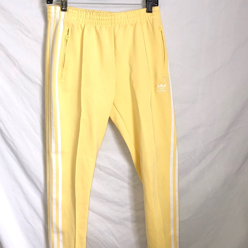 yellow adidas pants